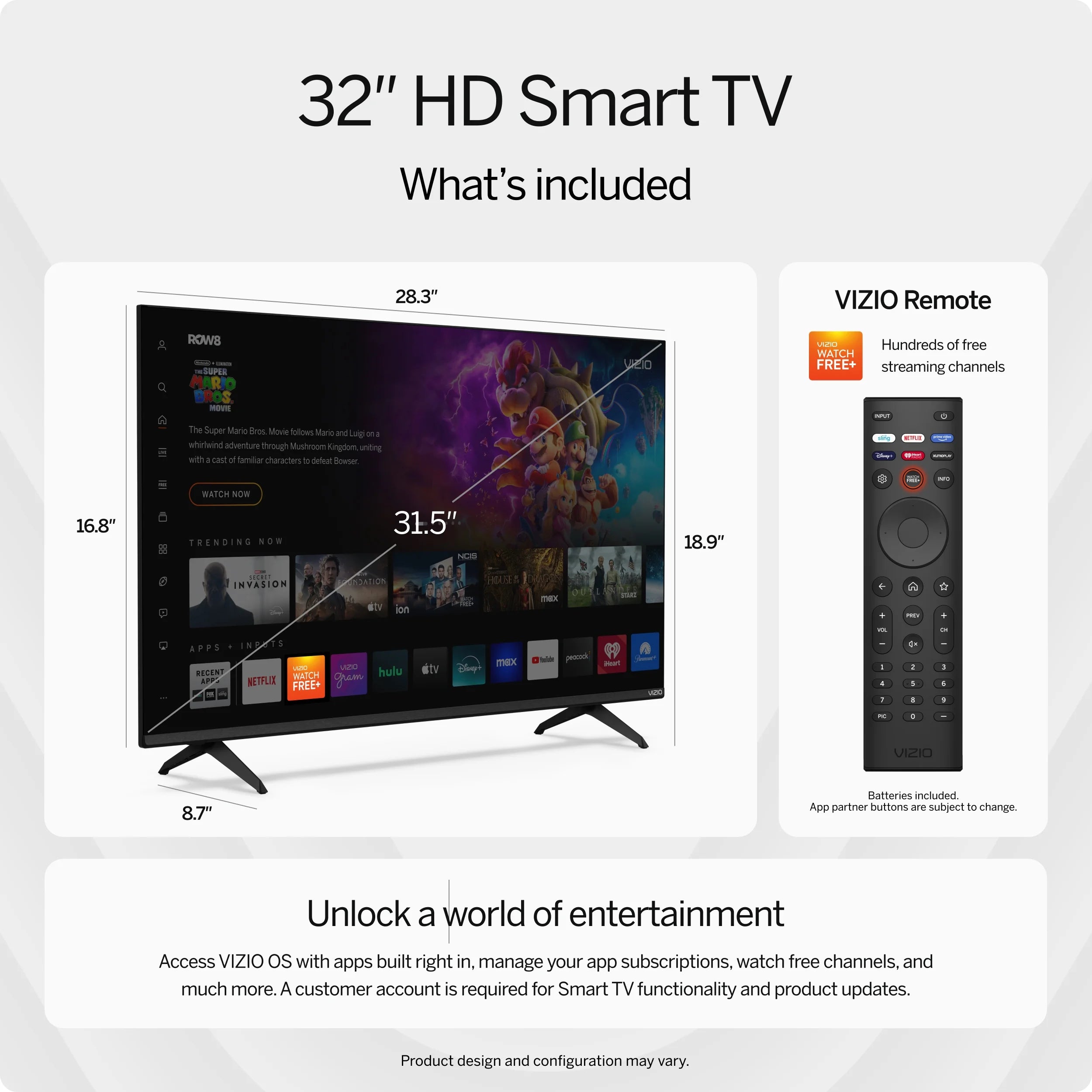 32” Class HD 720P LED Smart TV (VHD32M-08)